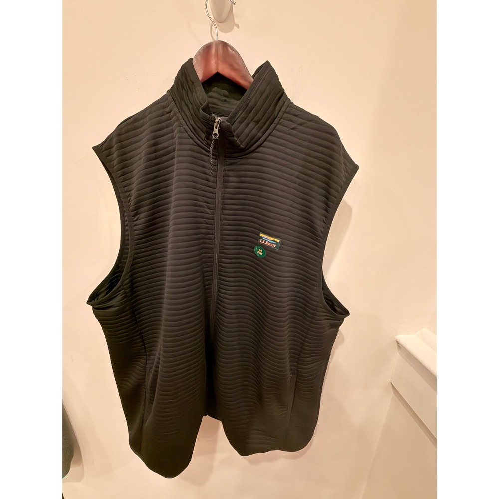 LL‎ Bean Airlight Vest Mens XXXL Tall Midnight Black Full Zip Quilted 518735 NWT